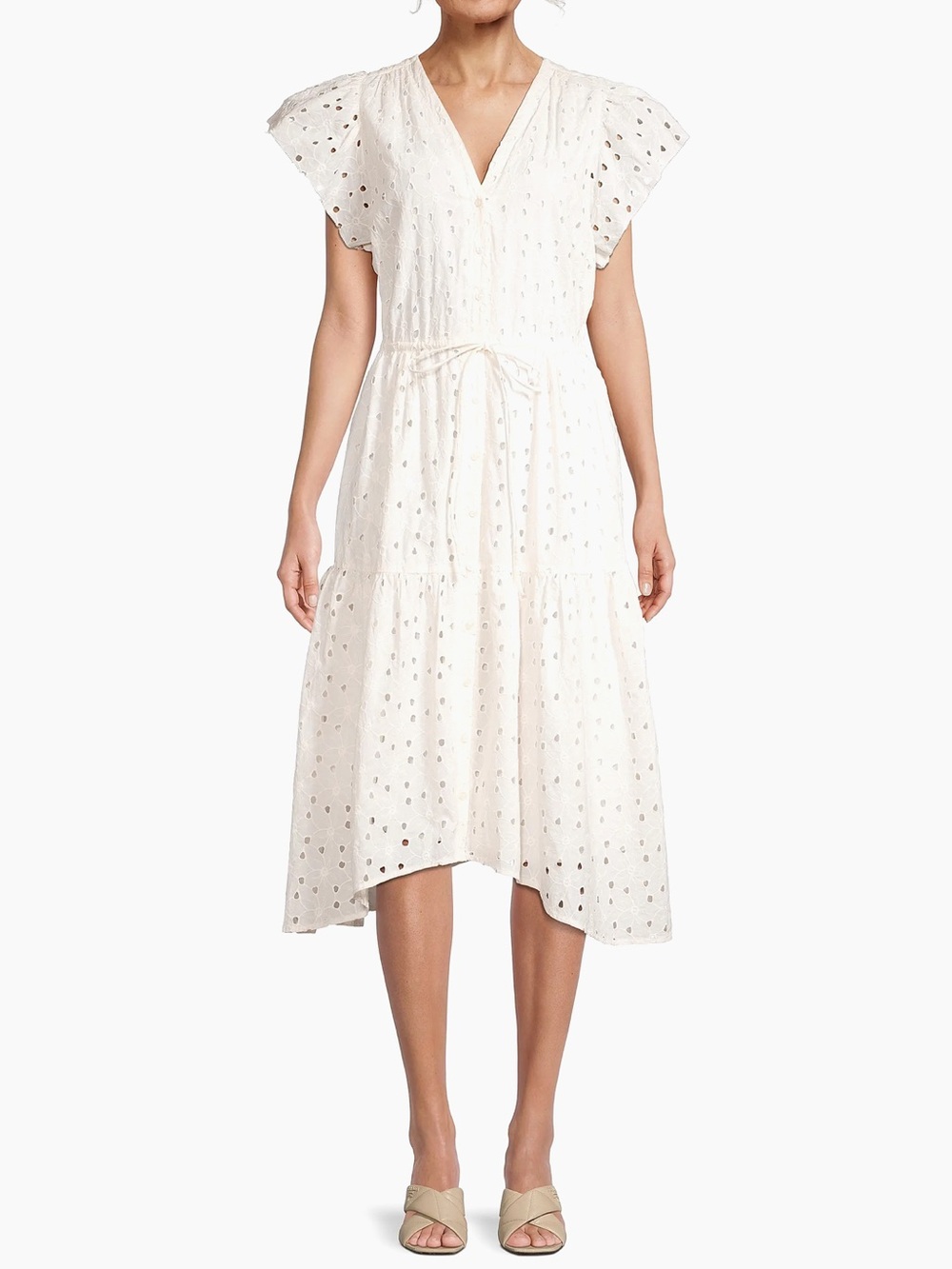 Birds of Paradis Kristi Embroidered Cotton Midi Dress